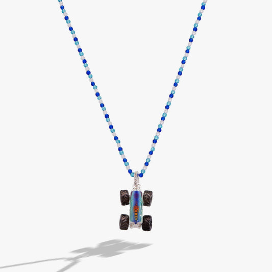 Hot Wheels Mega Wrex Monster Truck Pendant Necklace Alex and Ani, blue beads with truck pendant on Tampa Home & Garden Store