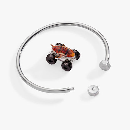 Moveable cuff bracelet featuring Hot Wheels Tiger Shark Monster Truck charm by ALEX AND ANI on Tampa Home & Garden Store
