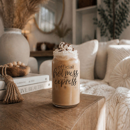 Hot Mess 17oz travel mug iced coffee topped whipped cream and chocolate sprinkles Gia Roma on Tampa Home & Garden Store
