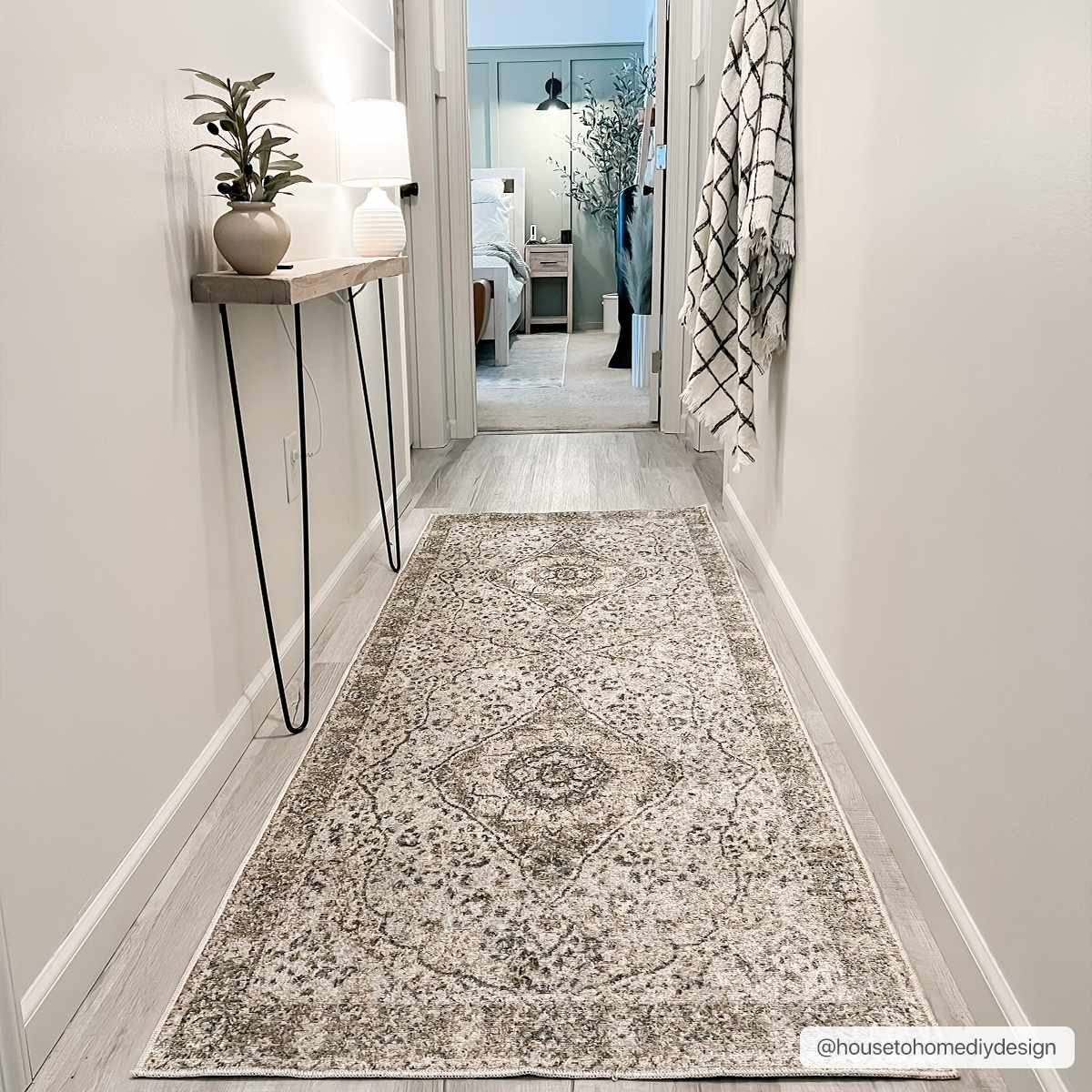 Cara Flat Pile Washable Rug by Boutique Rugs in beige gray with vintage medallion pattern on Tampa Home & Garden Store