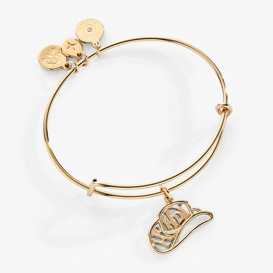 Howdy Charm Bangle rose gold bracelet by ALEX AND ANI with star disc and oval cutout charm on Tampa Home & Garden Store