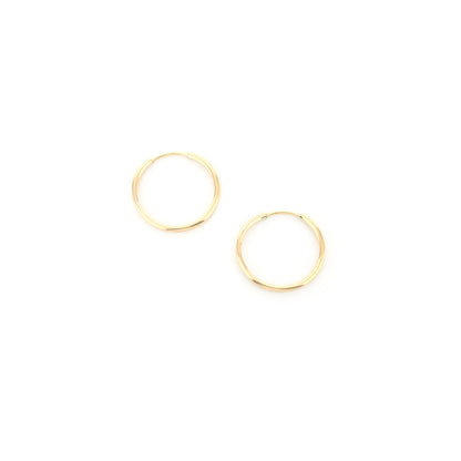 Hoop earrings set of three, 17mm, 14k yellow gold filled on white background on Tampa Home & Garden Store