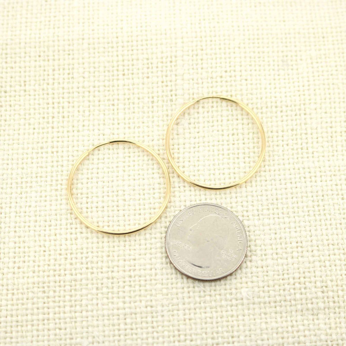 14k yellow gold filled hoop earrings 30 mm, Lauren G Adams, set of three gold hoops on Tampa Home & Garden Store