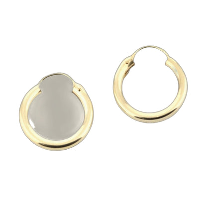 14k yellow gold filled hoop earrings with gray stone ring, two-piece gold jewelry set on Tampa Home & Garden Store