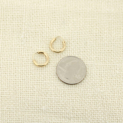 14k yellow gold filled hoop earrings 14 mm Lauren G Adams collection on Tampa Home & Garden Store