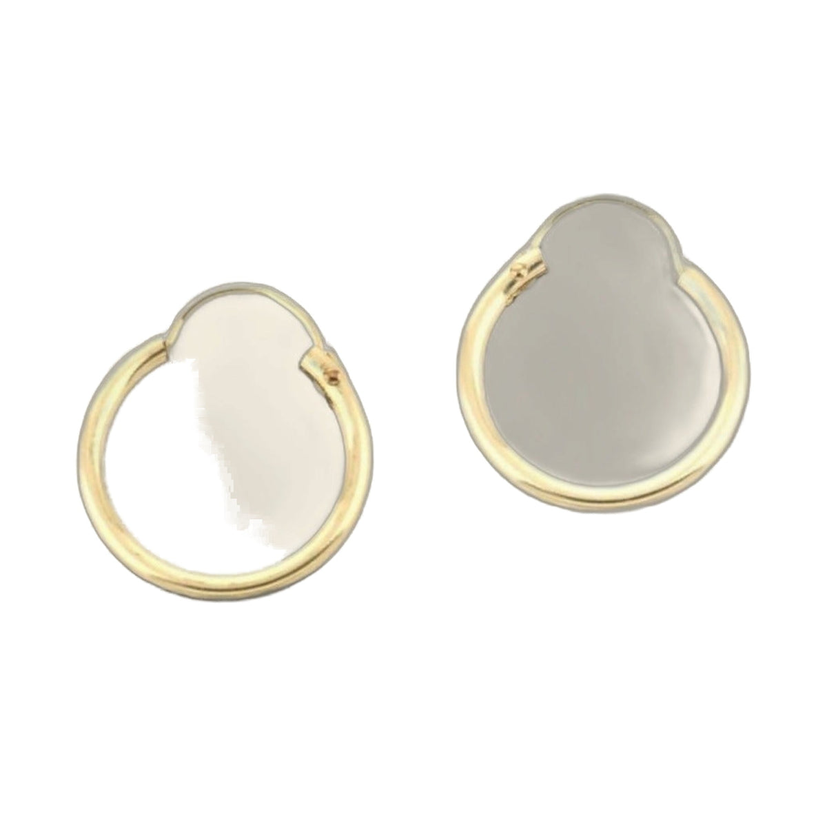 Pair of 14k yellow gold filled hoop earrings with pale oval bezels, 12 mm Lauren G Adams on Tampa Home & Garden Store