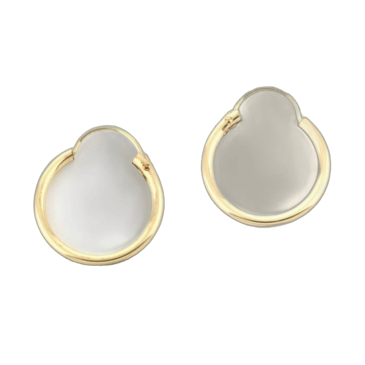 Pair of 14k yellow gold filled oval hoop earrings 24 mm with light centers on Tampa Home & Garden Store