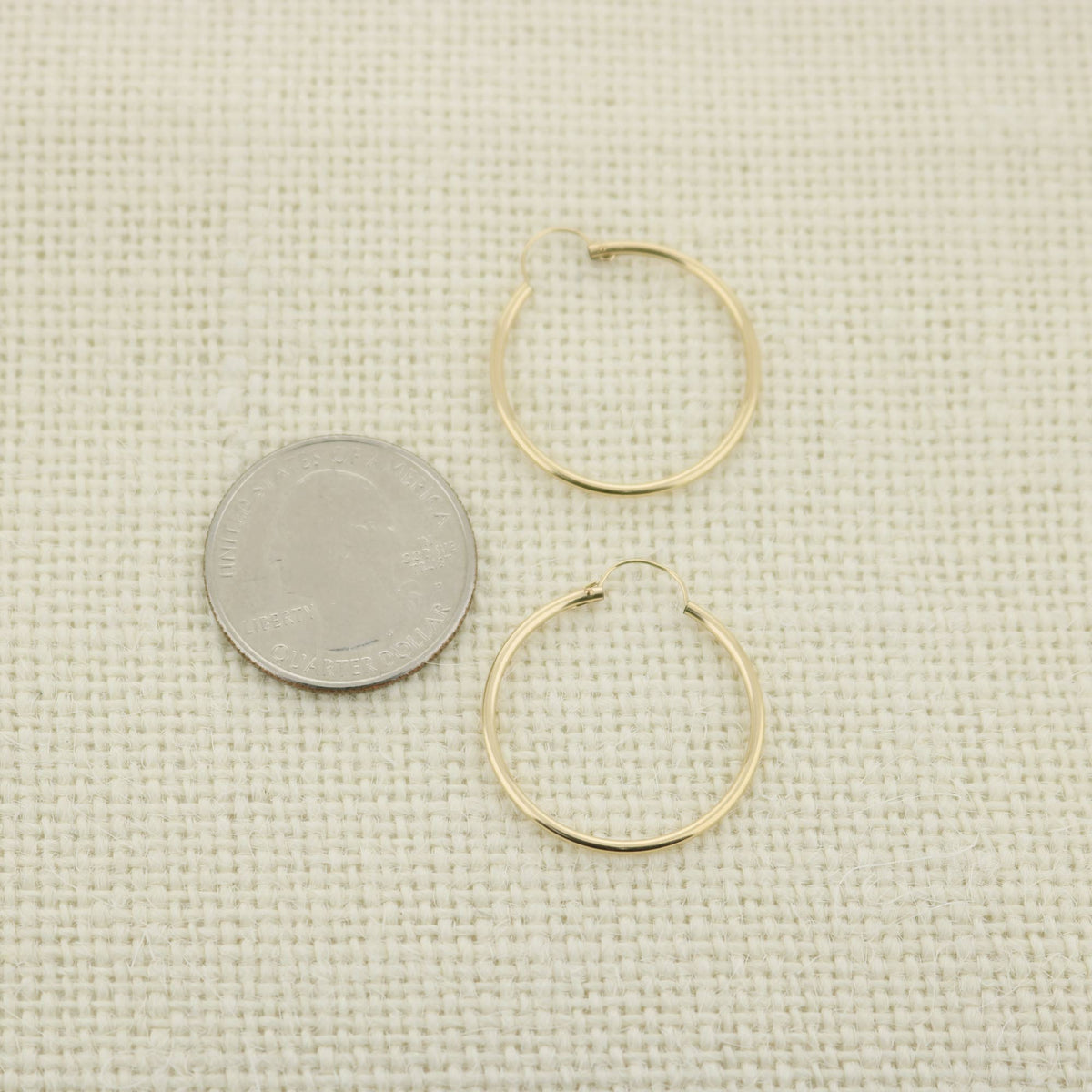 Hoop earrings, 24 mm, 14k yellow gold filled, by Lauren G Adams on Tampa Home & Garden Store