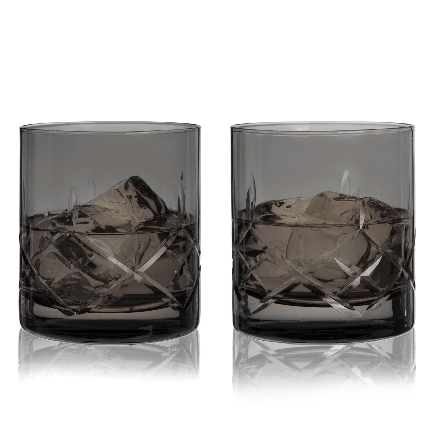 Crystal Rocks Glasses In Smoke Set Of Two