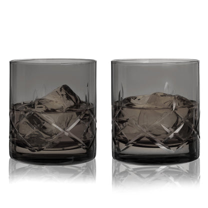 Crystal Rocks Glasses In Smoke Set Of Two