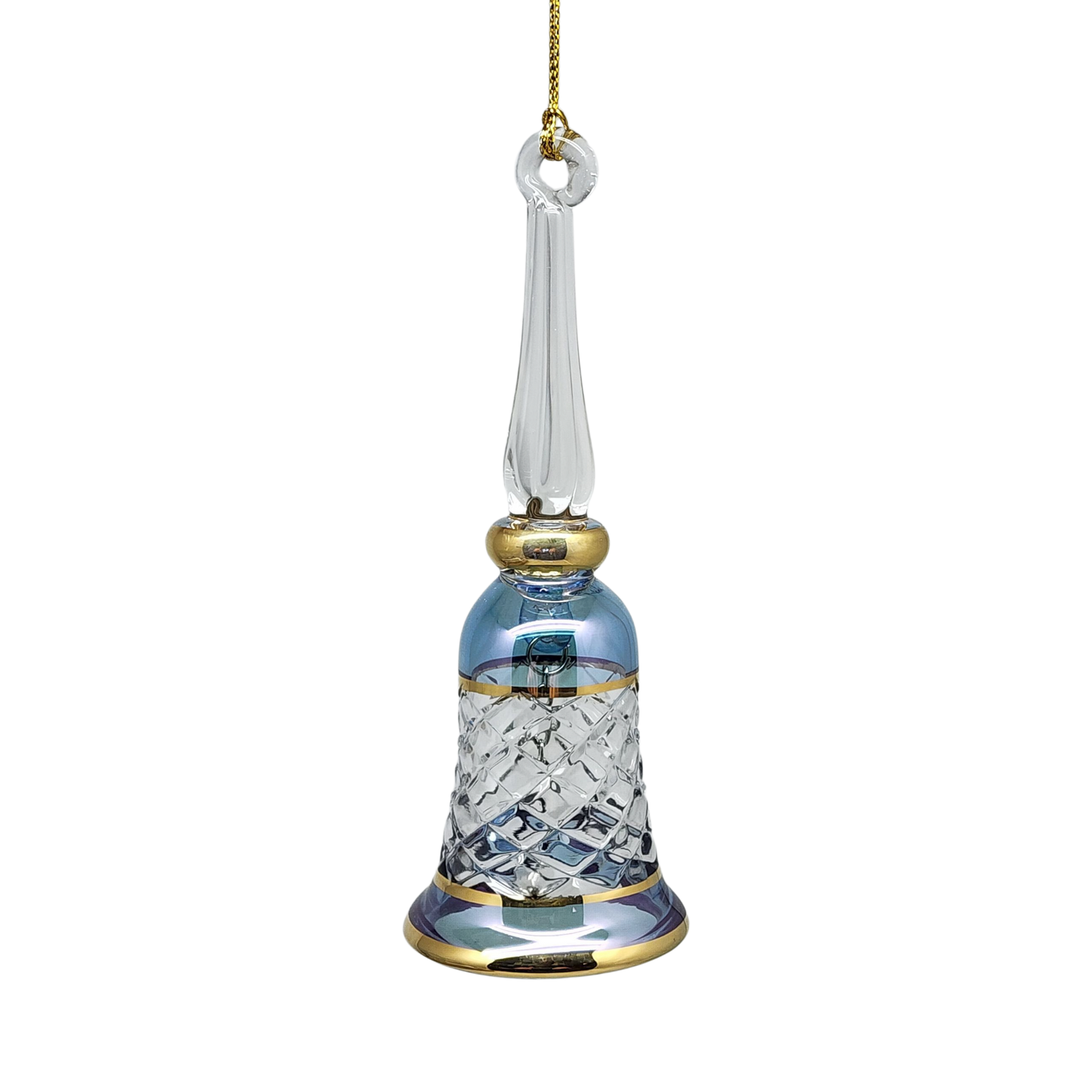 Campana grabada con corte de oro - Azul