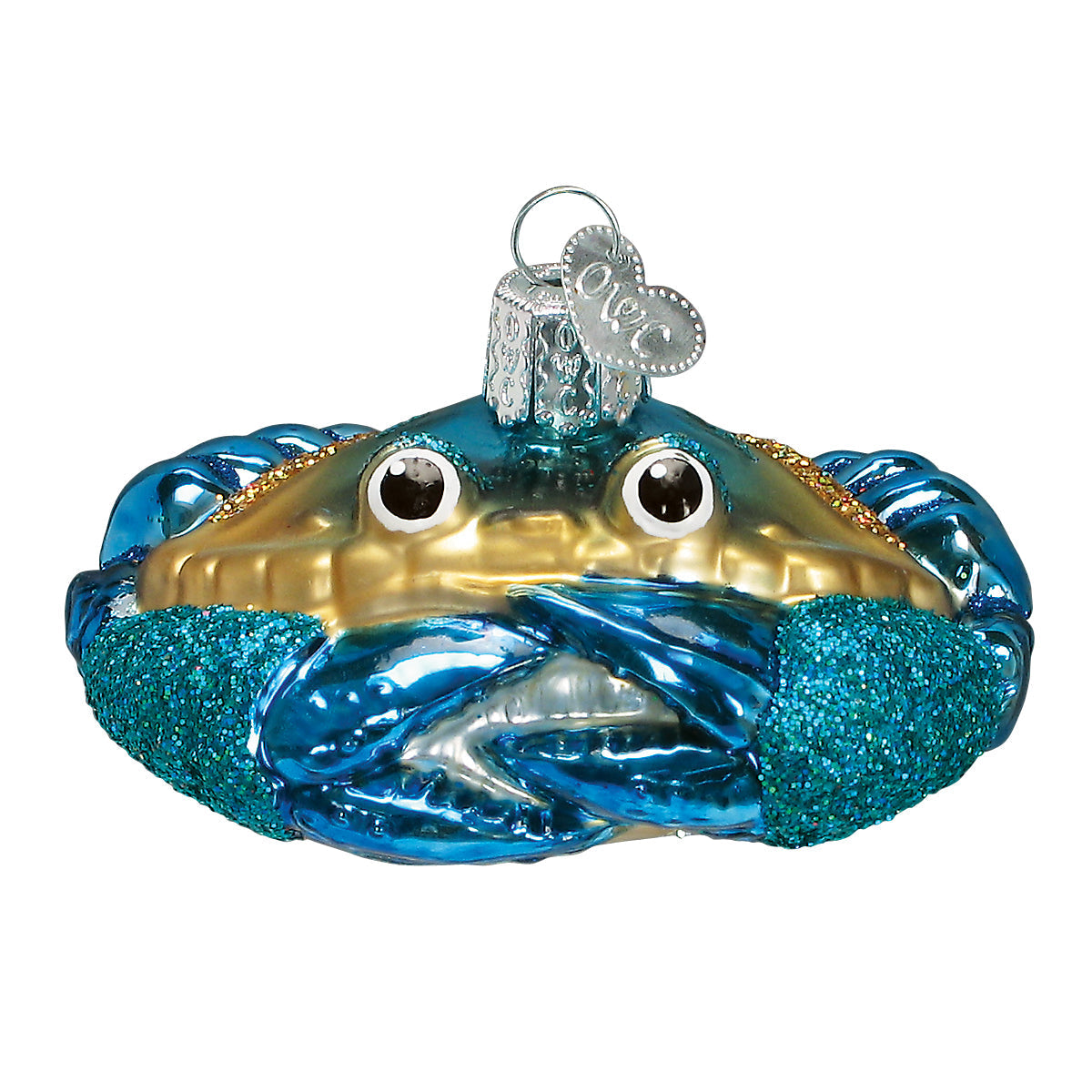 Adorno de cristal de cangrejo azul