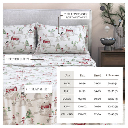 Classic Turkish Cotton Flannel Sheet and Pillow