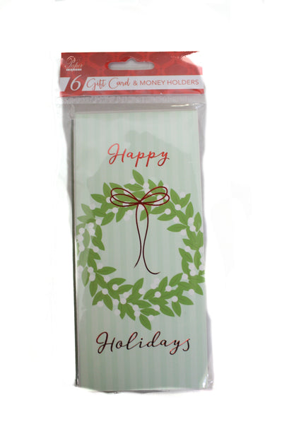 Porte-cartes de Noël - Couronne/Poinsettia