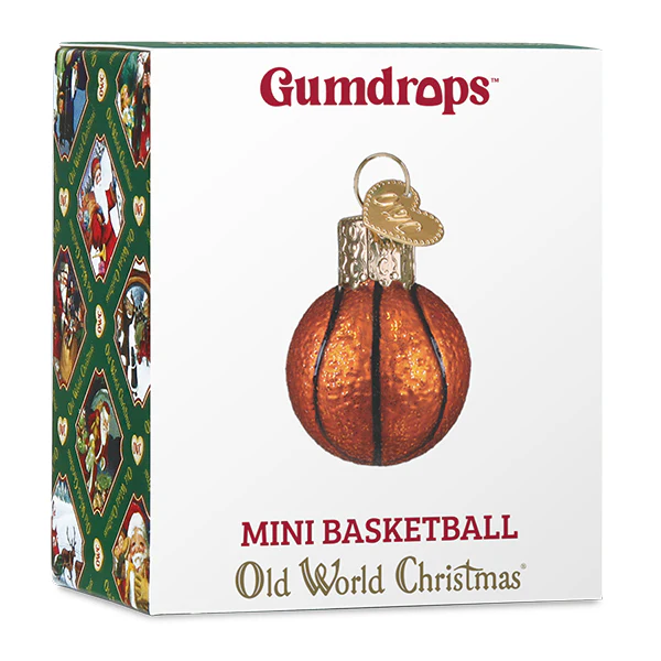 Adorno de cristal con forma de minibaloncesto Gumdrop