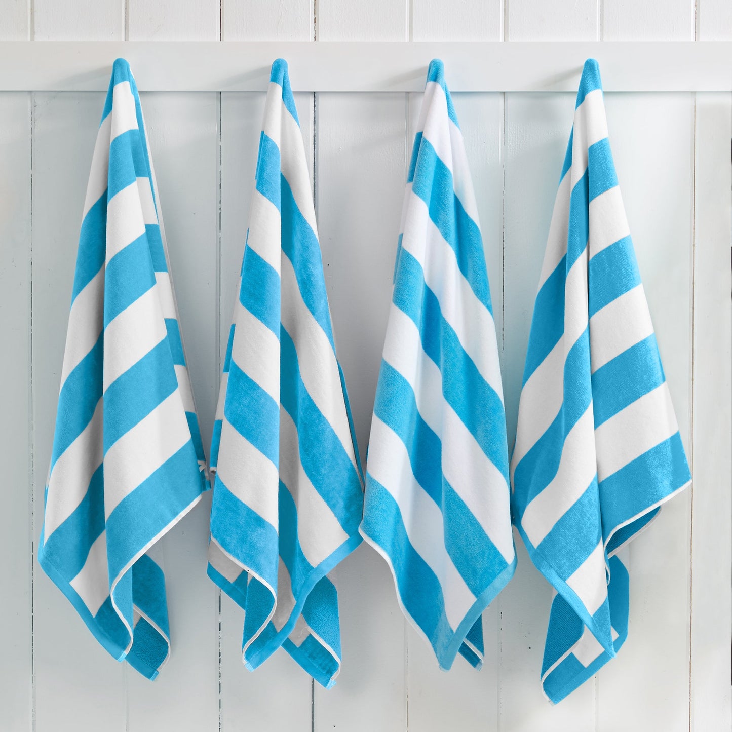 Cotton And Velour Cabana Stripe Beach Towel