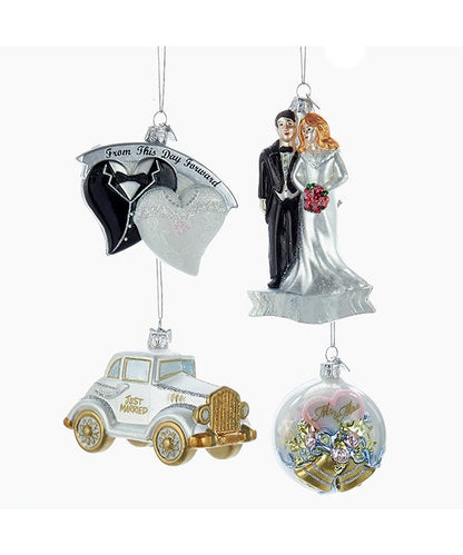 Coffret de 4 ornements en verre Noble Gems pour mariage