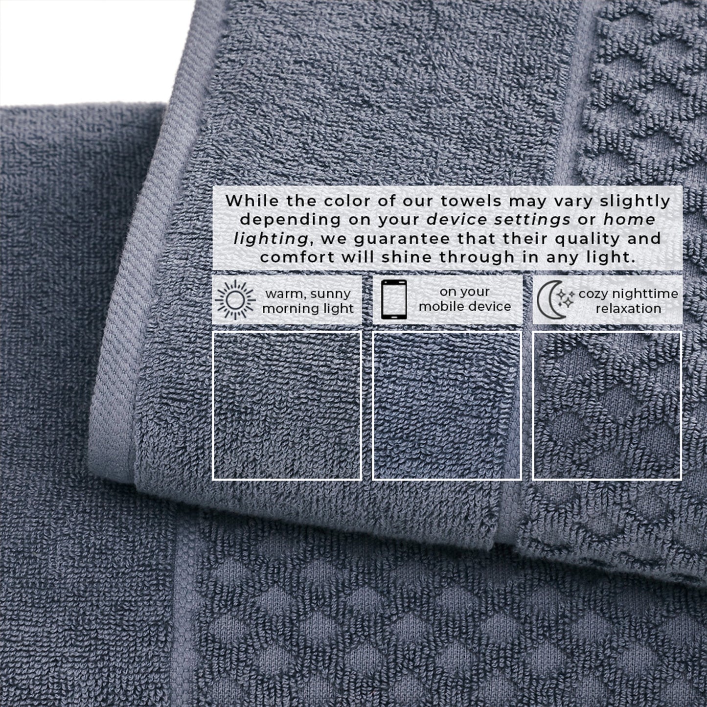 Cotton Diamond Waffle Weave Bath Towel Set