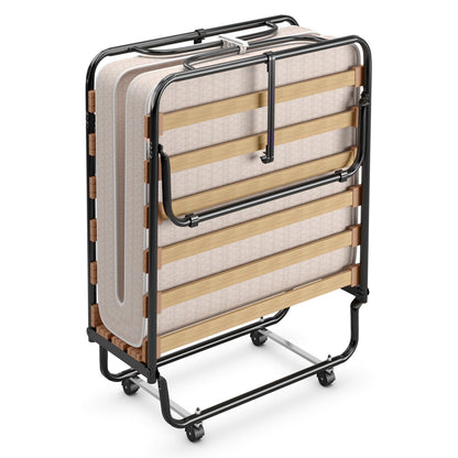 Cama plegable de 75 x 31.5 pulgadas con colchón de espuma viscoelástica para adultos