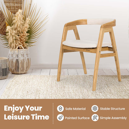 Silla de comedor de bambú Leisure con respaldo curvo y almohadillas antideslizantes para los pies - Natural
