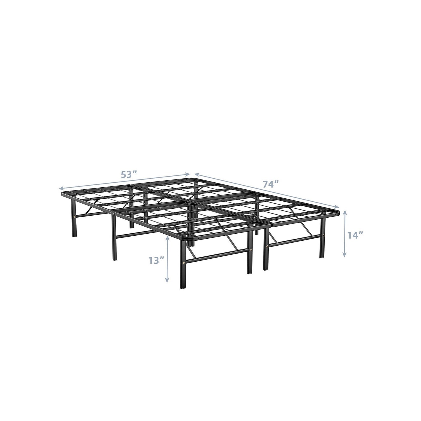 Base de cama de plataforma de metal plegable Twin/Full/Queen con montaje sin herramientas - Tamaño completo