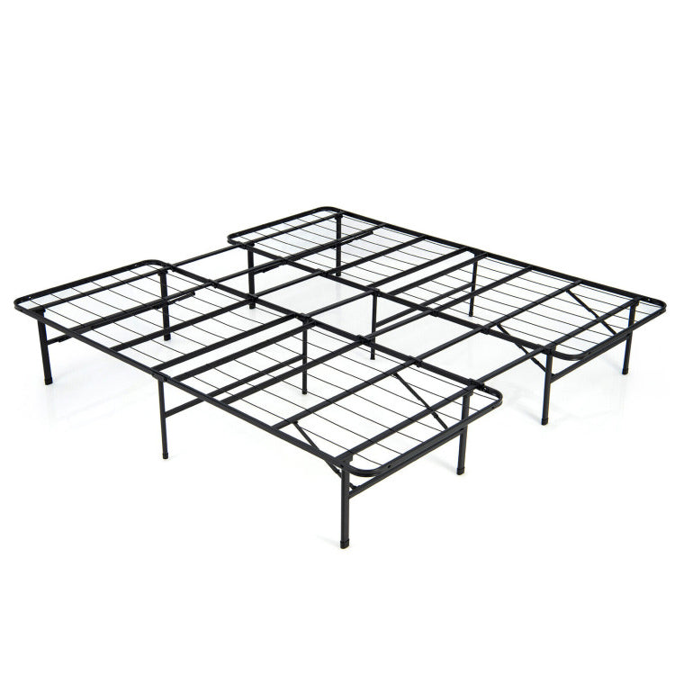 Base de cama plegable de plataforma de acero, tamaño Queen/King, para niños y adultos - Tamaño King