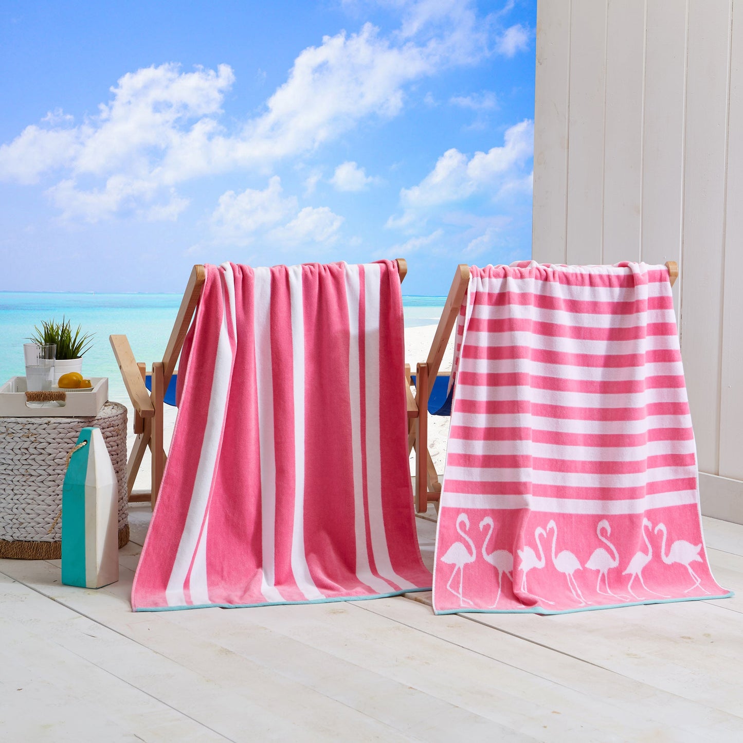 Velour Cotton Beach Towels and Maui Two Pack