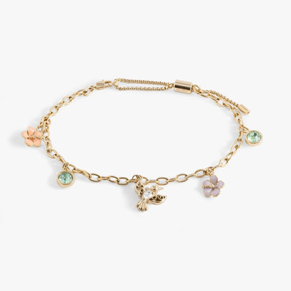 Stainless Steel Hummingbird Multicharm Anklet