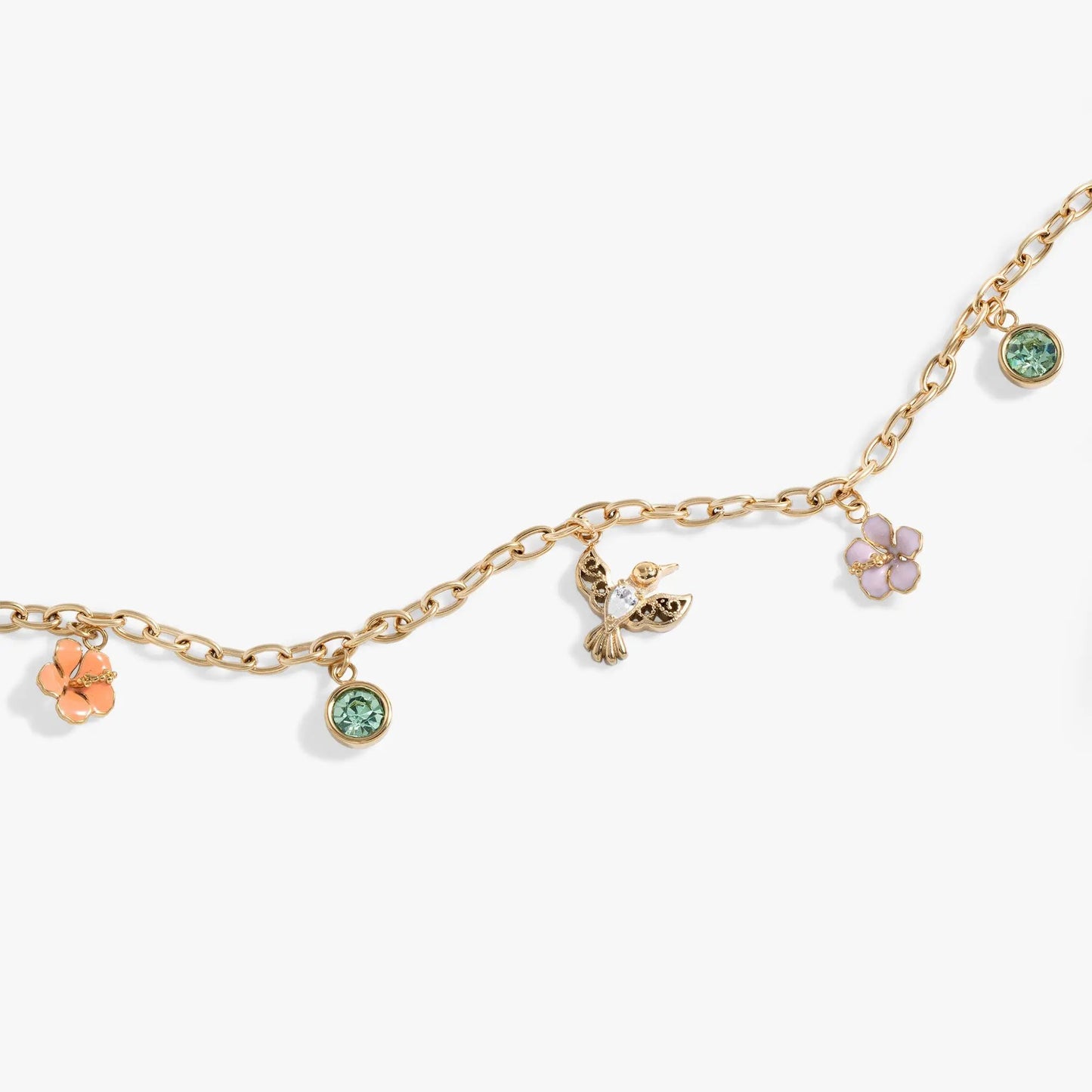 Stainless Steel Hummingbird Multicharm Anklet