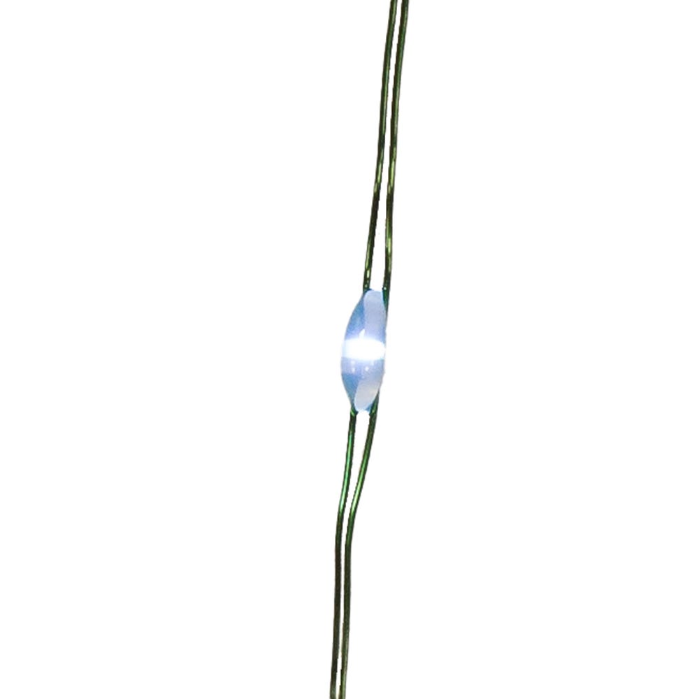 Guirlande lumineuse féérique à LED blanc froid de 3 m (10 pi) avec fil vert et 25 lumières, alimentée par piles