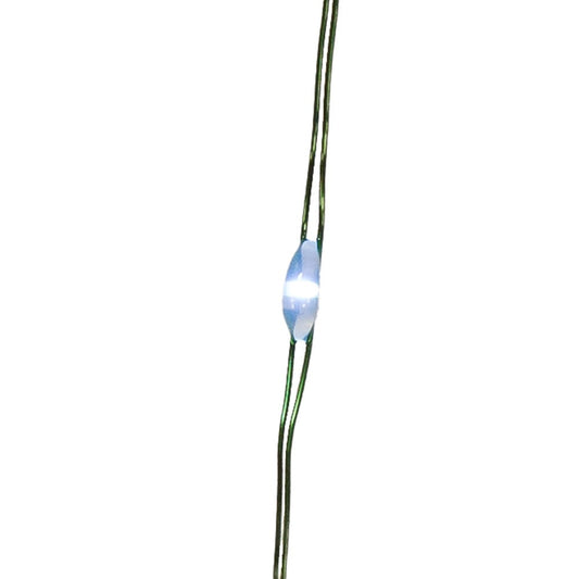 10' Battery Operated 25-Light Cool White Fairy LED Green Wire Light Set