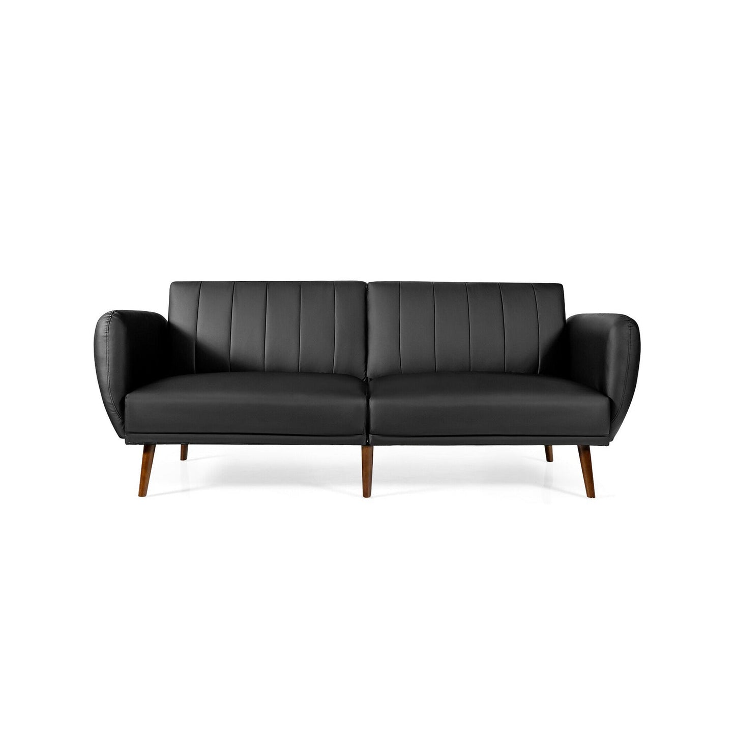 Sofá Cama Convertible de 3 Plazas con Respaldo Ajustable para Sala de Estar - Negro
