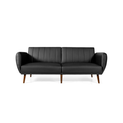 Sofá Cama Convertible de 3 Plazas con Respaldo Ajustable para Sala de Estar - Negro