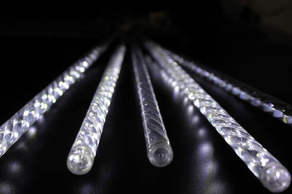 Meteor Lighting 480 LED 10 Piece Set Clear Glass Tubes Cool White by The Country Christmas Loft on Tampa Home & Garden Store