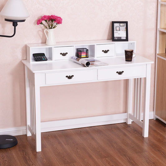 Home Office Writing Desk with 4 Drawer Computer Study Table - Tampa Home & Garden Store