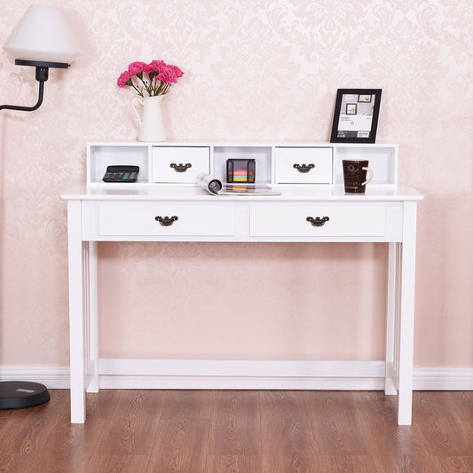 Home Office Writing Desk with 4 Drawer Computer Study Table - Tampa Home & Garden Store