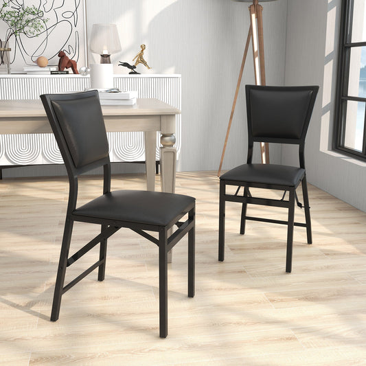 Set of 2 Metal Folding Dining Chair with Space Saving Design - Tampa Home & Garden Store