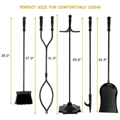 31 Inch Five Piece Hearth Tool Set for Fireplace