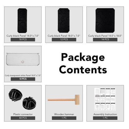 Zapatero portátil de plástico de 12 cubos DIY con puertas transparentes - Negro