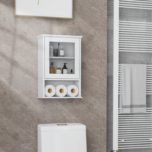 Bathroom Wall Mounted Adjustable Hanging Storage Medicine Cabinet-White - Tampa Home & Garden Store