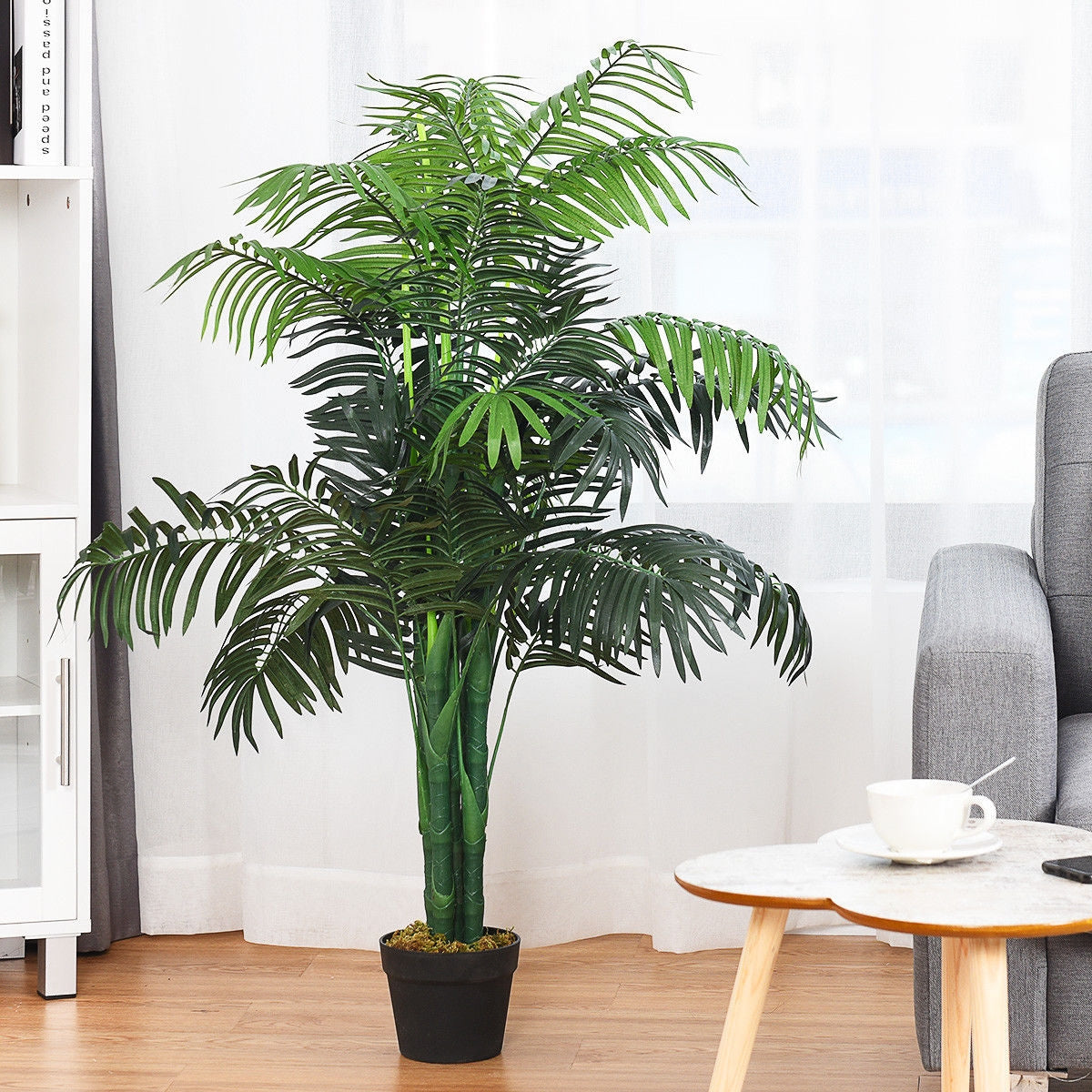 Palmera Areca Artificial de Seda de 3.5 Pies con Cesta