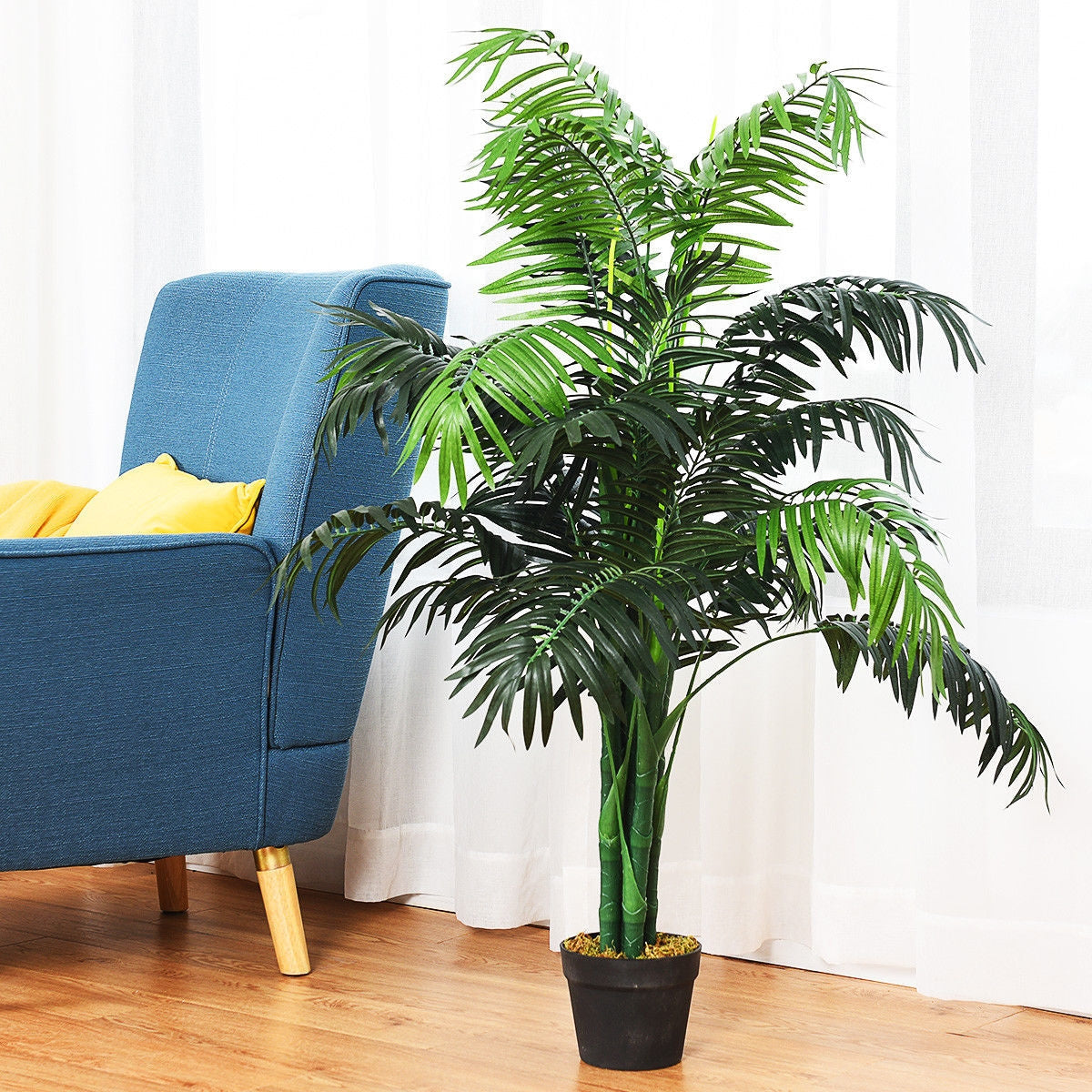 Palmera Areca Artificial de Seda de 3.5 Pies con Cesta