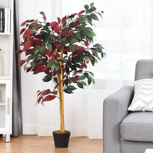 4 Feet Tall Artificial Ficus Tree with Nursery Pot - Tampa Home & Garden Store