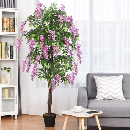 Árbol Artificial de Seda de Glicina de 1,8 m para Interiores y Exteriores - 1 pieza