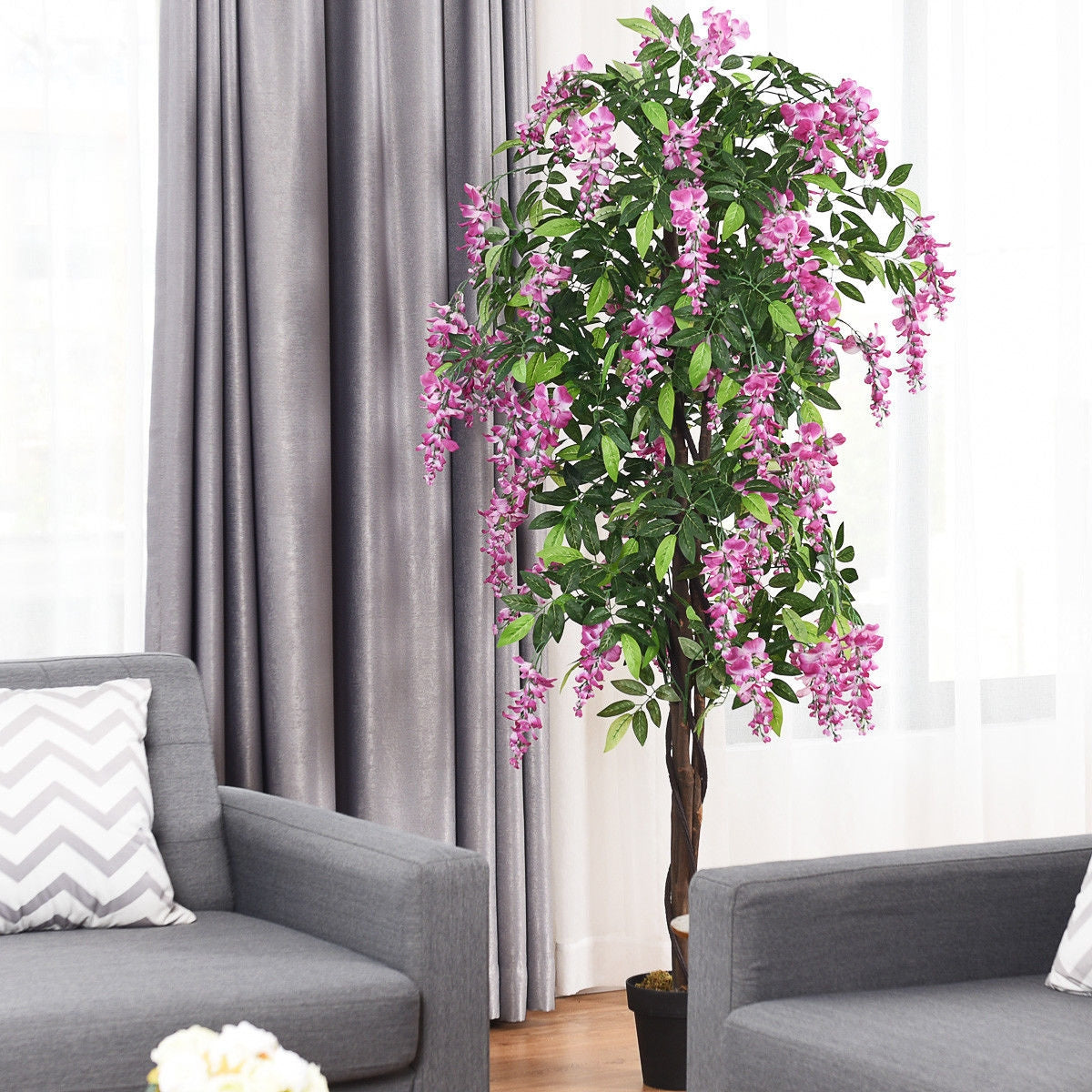Árbol Artificial de Seda de Glicina de 1,8 m para Interiores y Exteriores - 1 pieza