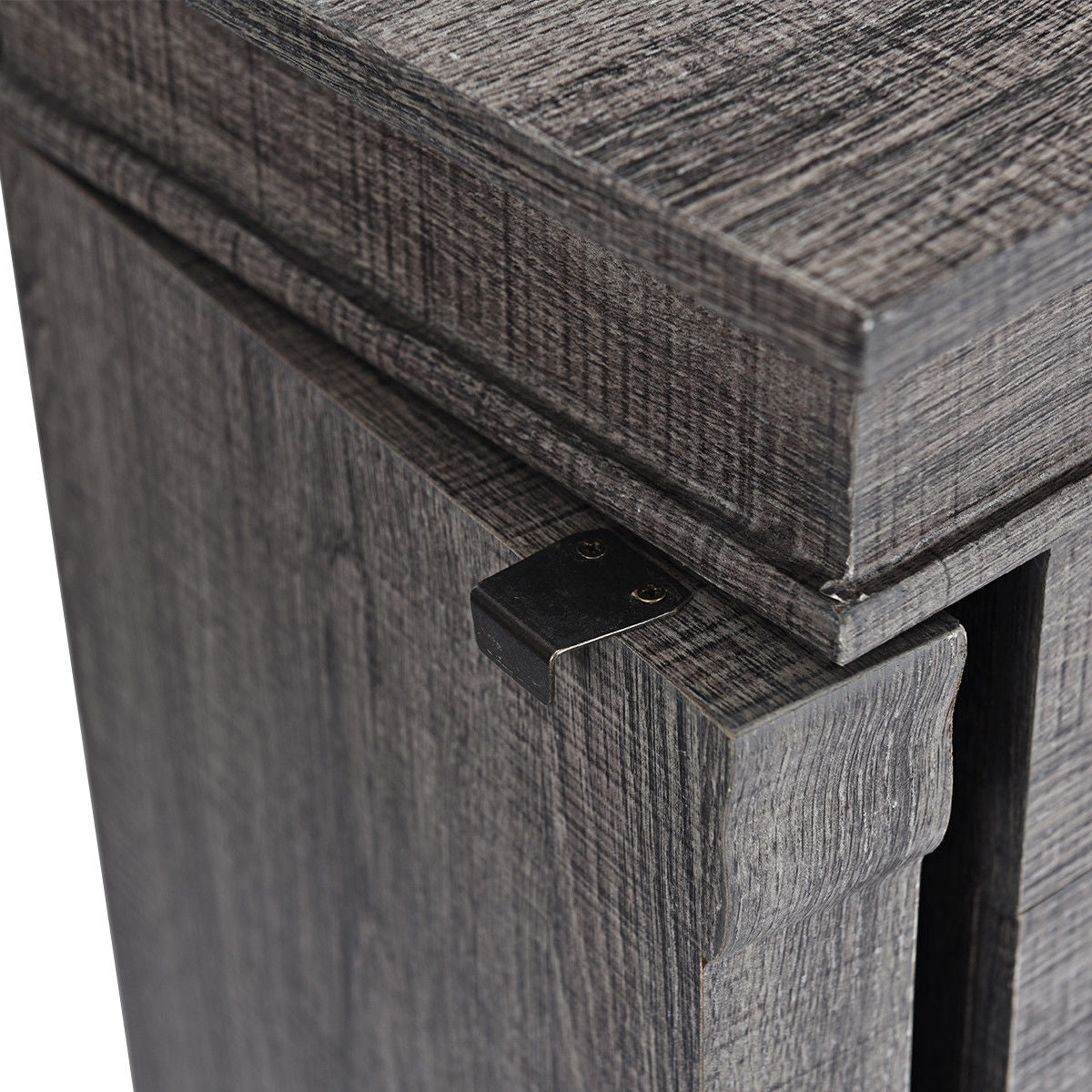Organizador de almacenamiento de joyero de pie con patas de madera - Gris
