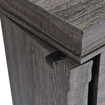 Organizador de almacenamiento de joyero de pie con patas de madera - Gris