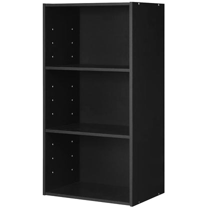 Estantería abierta de 3 niveles Mueble de almacenamiento y exhibición moderno - Negro