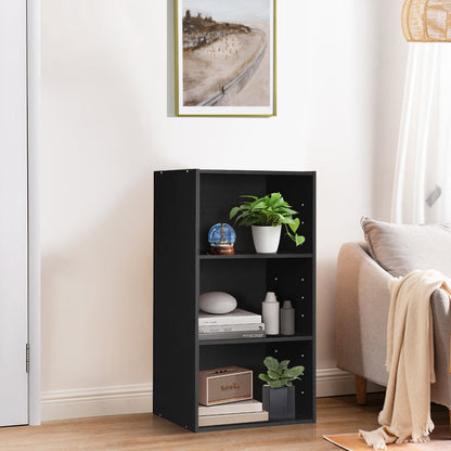 Estantería abierta de 3 niveles Mueble de almacenamiento y exhibición moderno - Negro