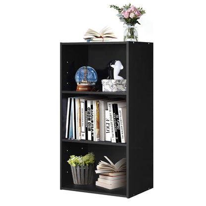 Estantería abierta de 3 niveles Mueble de almacenamiento y exhibición moderno - Negro